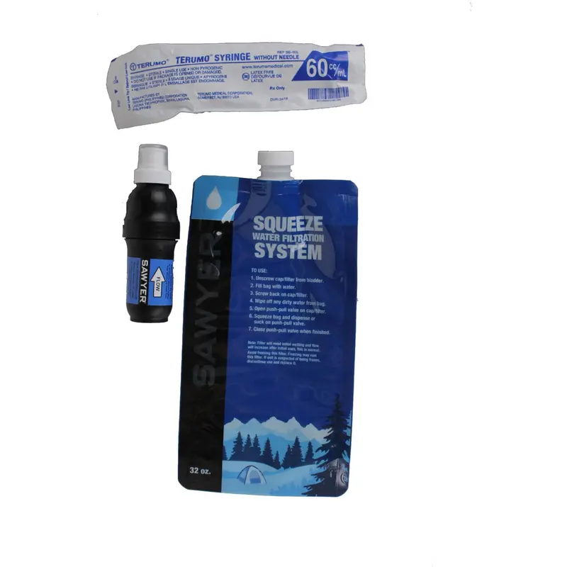1-Liter Squeeze Water Filter With Integrated Storage Bag – Lightweight Backcountry Filtration 1