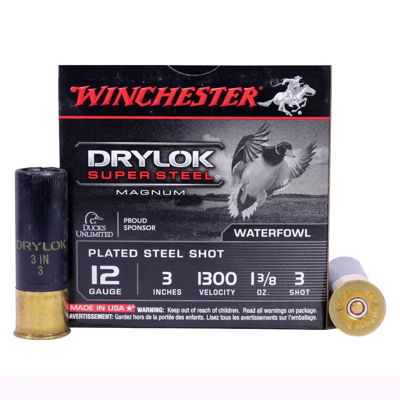 12-Gauge Super X Dryloc Super Steel Shell – 3", 1.375 Oz #3 Steel Shot, 25-Pack 1