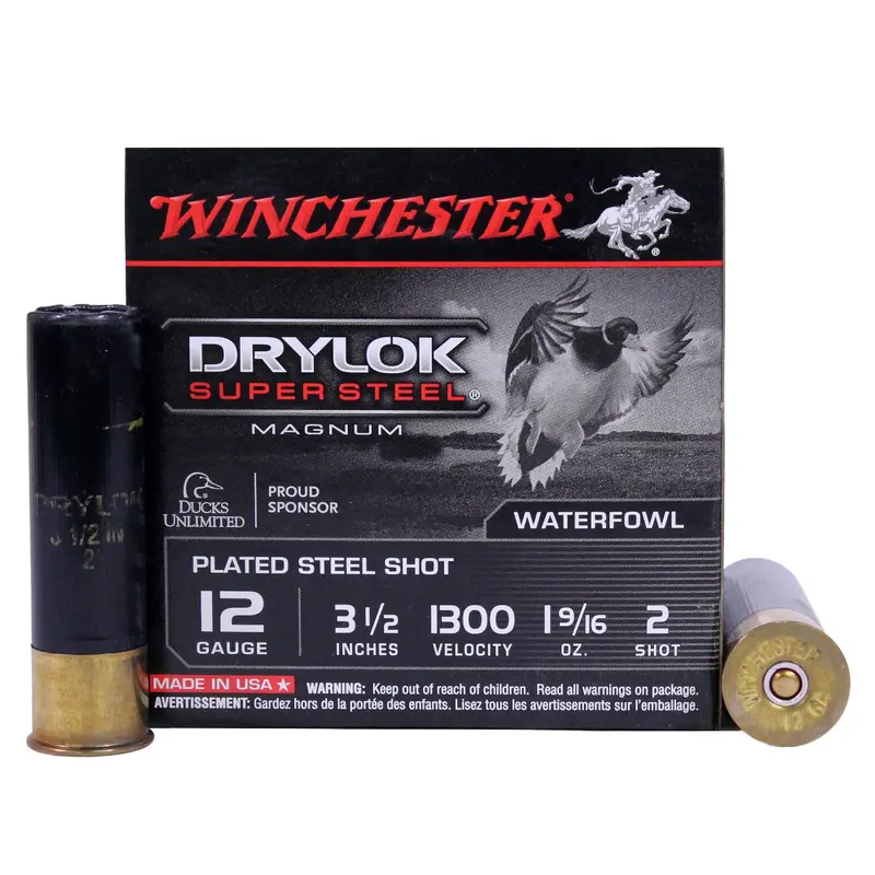 12-Gauge Super X Dryloc Super Steel Shell – 3.5", 1.56 Oz #2 Steel Shot, 25-Pack 1