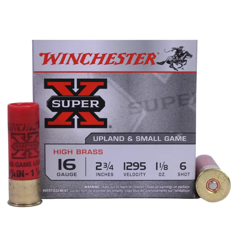16-Gauge Super X High Brass Game Load – #6 Lead, 2¾", 1⅛ Oz, 25-Pack 1