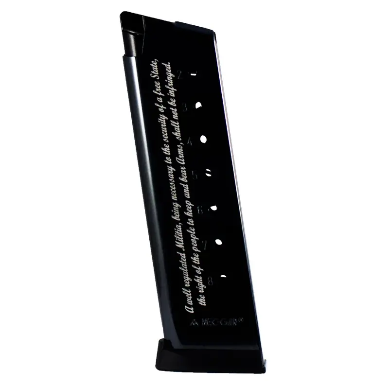 1911-Style Magazine – .45 Acp, 8-Round Flush Fit, Blued Steel, 2Nd Amendment Laser Engraving 1