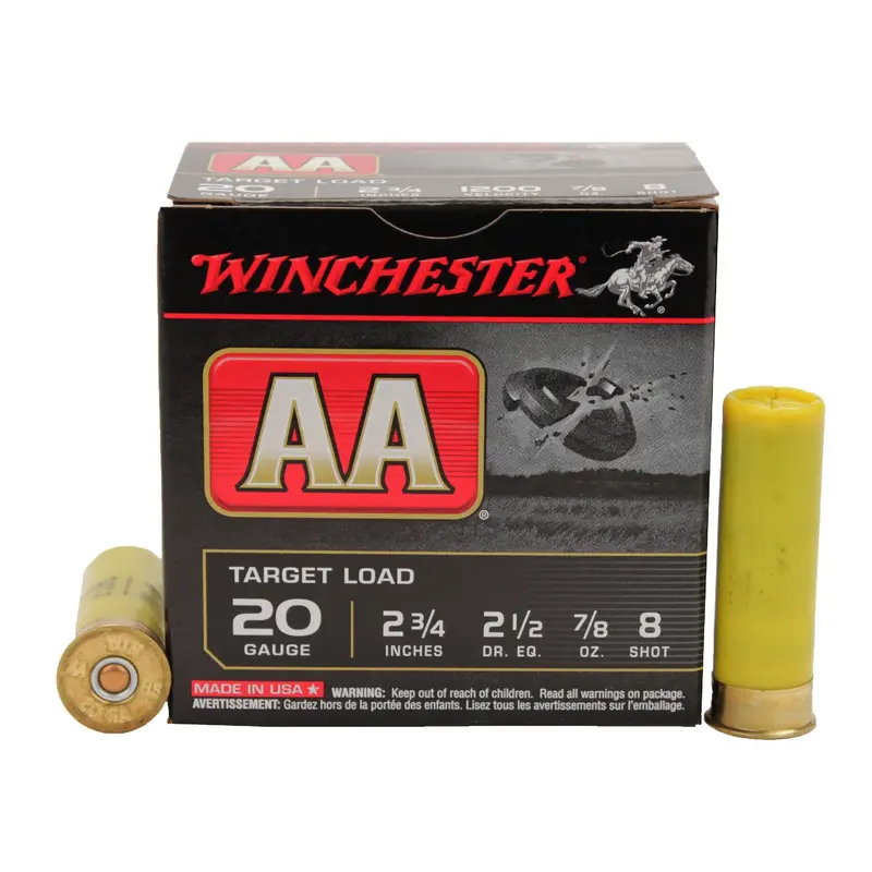 20 Gauge Shotgun Shells – Aa Target Load, 2¾", 7⁄8 Oz, #8 Lead Shot (Pack Of 25) 1