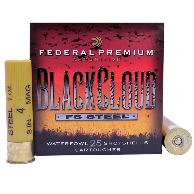 20 Gauge Waterfowl Ammo – Black Cloud, 3", 1 Oz #4 Steel Shot (25-Pack) 1