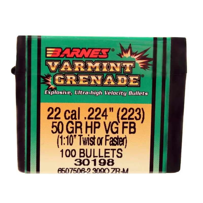 22 Caliber Varmint Grenade Hollow Point Ammo – 50-Grain Lead-Free Bullets (100-Pack) 1