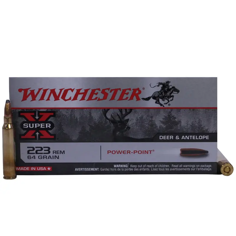.223 Remington Super-X Ammo – 64-Grain Power-Point, 20-Round Box 1