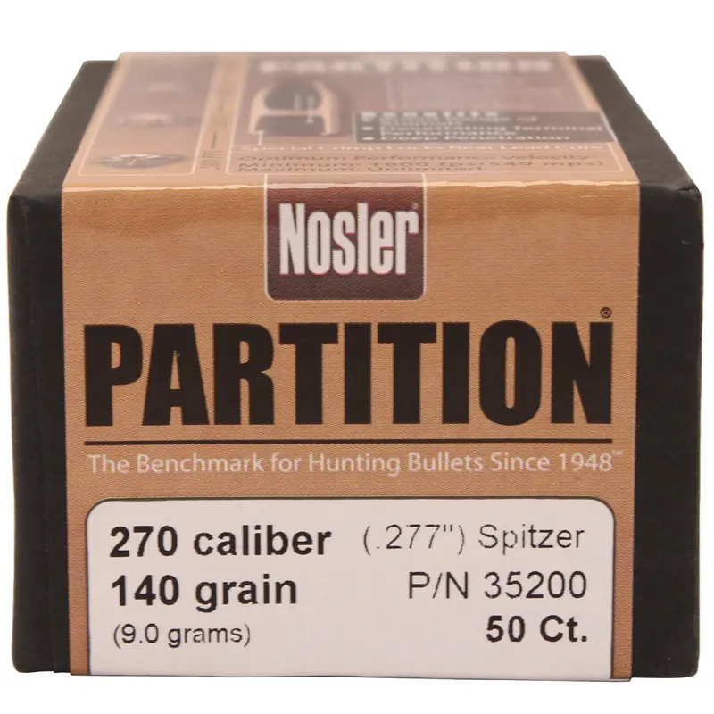270 Winchester Bullets – 140-Grain Partition Spitzer, Box Of 50 1