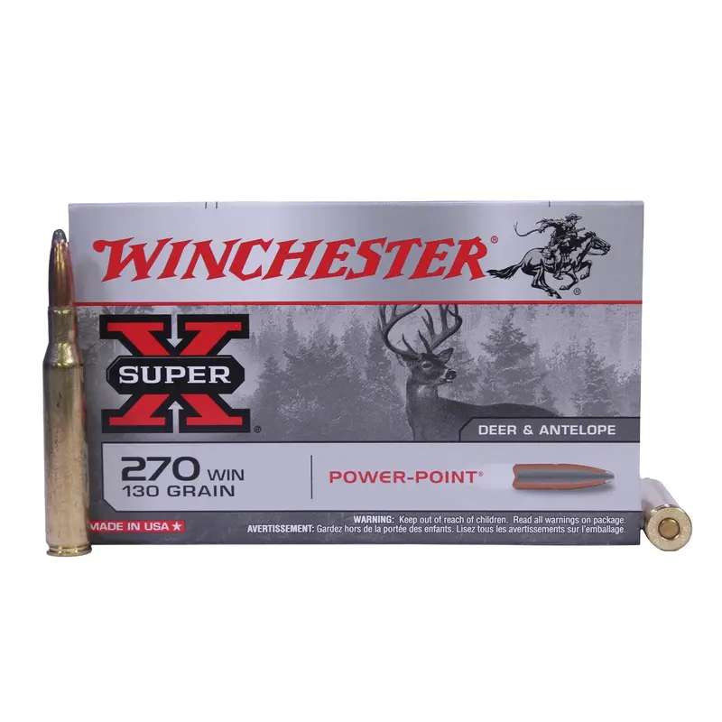 .270 Winchester Super-X Ammo – 130-Grain Power-Point, 20-Round Box 1