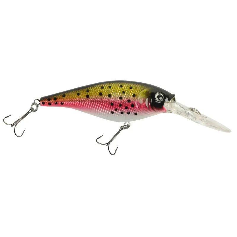 2¾" Flicker Shad Hard Fishing Lure – Rainbow Trout Color, 11–13' Dive Depth, Dual Hooks 1