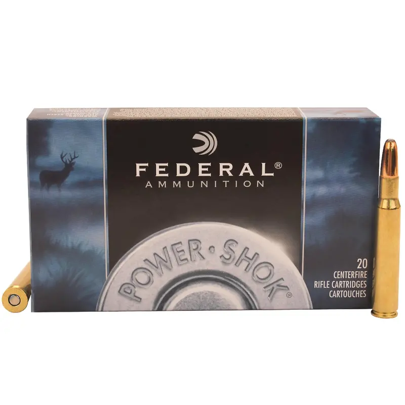 30-06 Springfield Rounds – Federal Power-Shok, 220-Grain Speer Hot-Cor Soft Point, 20-Round Box 1