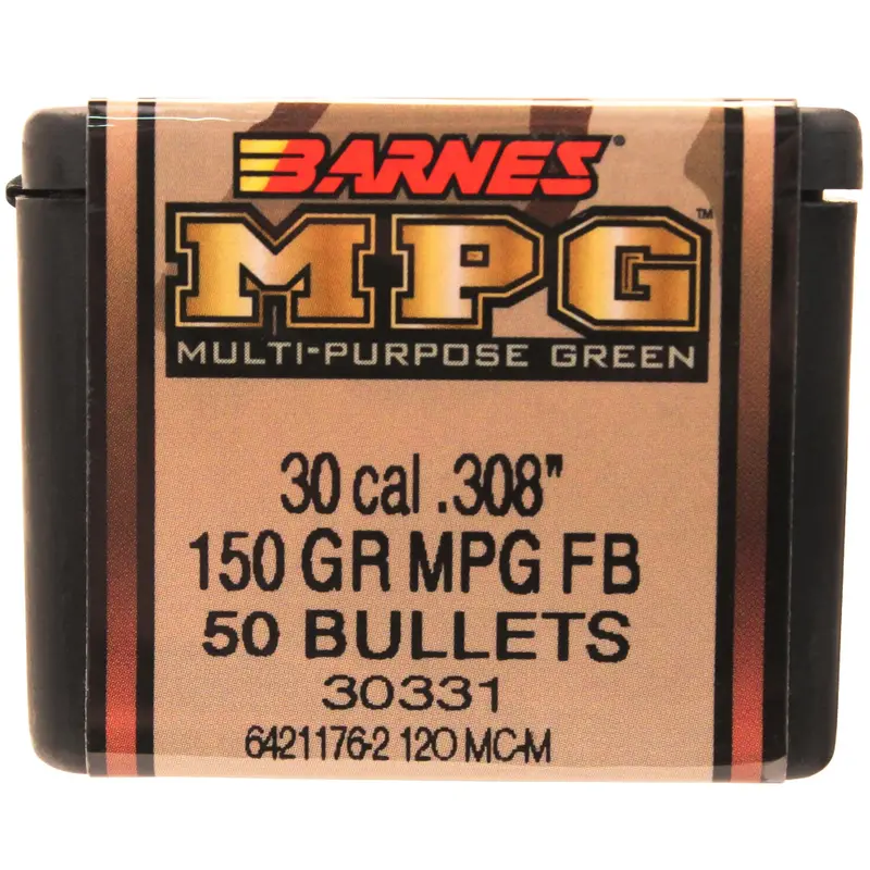 30 Caliber Multi-Purpose Green (Mpg) Bullets — 150 Grain Hollow Point Flat Base, Lead-Free, Pack Of 50 1