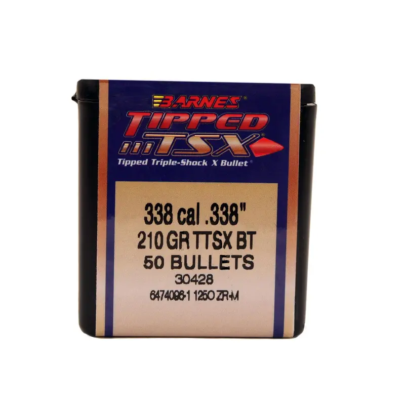 338 Caliber Tipped Triple-Shock X Bullets – 210-Grain Spitzer Boat Tail Lead-Free (50-Pack) 1