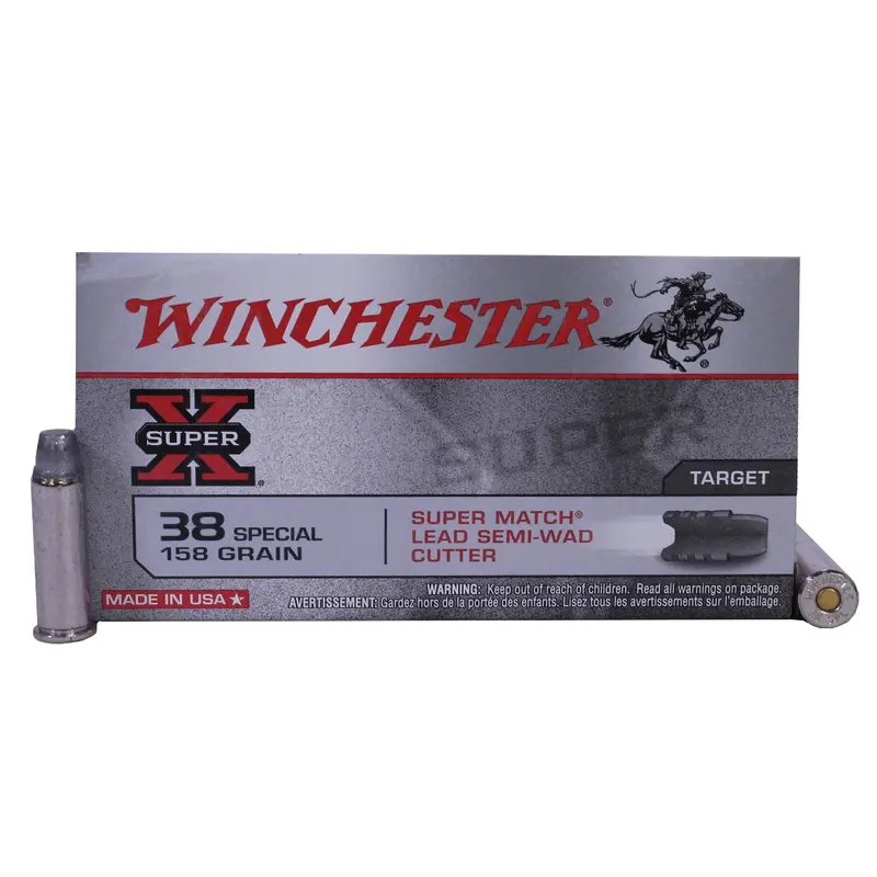.38 Special Ammo – Remington Super-X, 158-Grain Lead Semi-Wadcutter, 50-Round Box 1