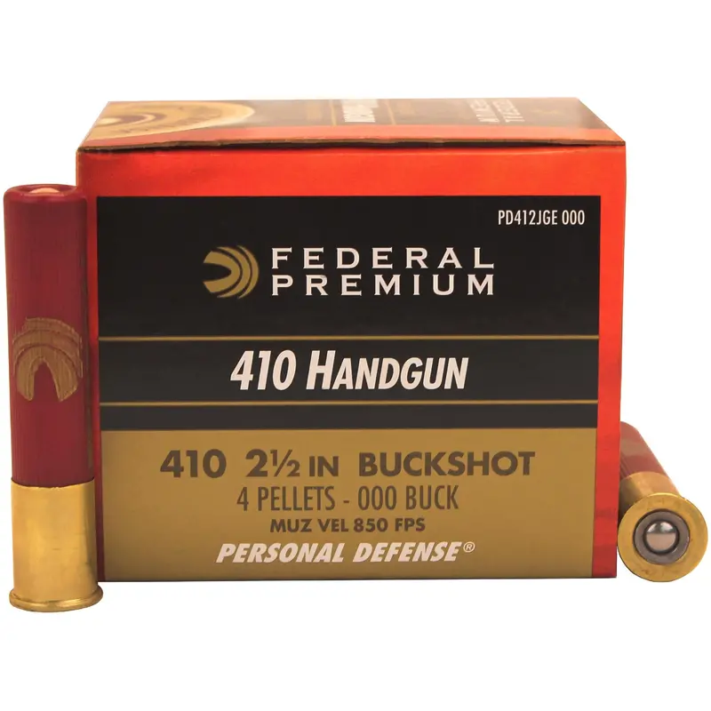 410 Bore Personal Defense Ammo – 2.5", 000 Buck, 4 Pellets Per Shell (20-Pack) 1