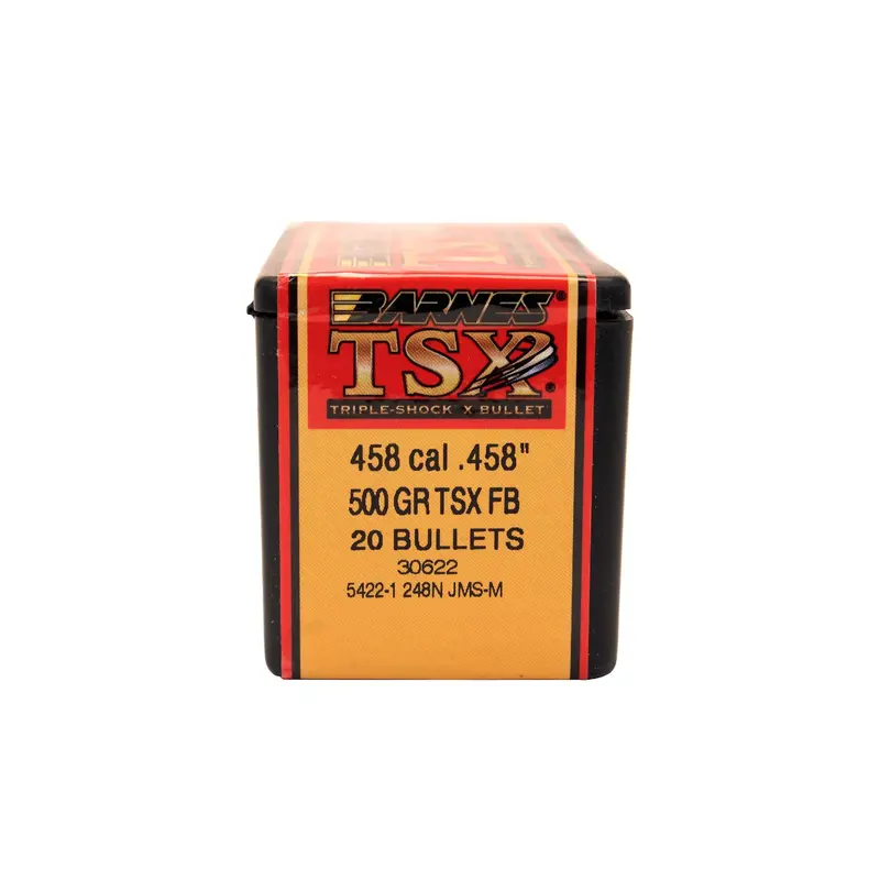 .458 Caliber Triple-Shock X Ammunition – 500-Grain Hollow Point, Lead-Free, Flat Base (20-Pack) 1