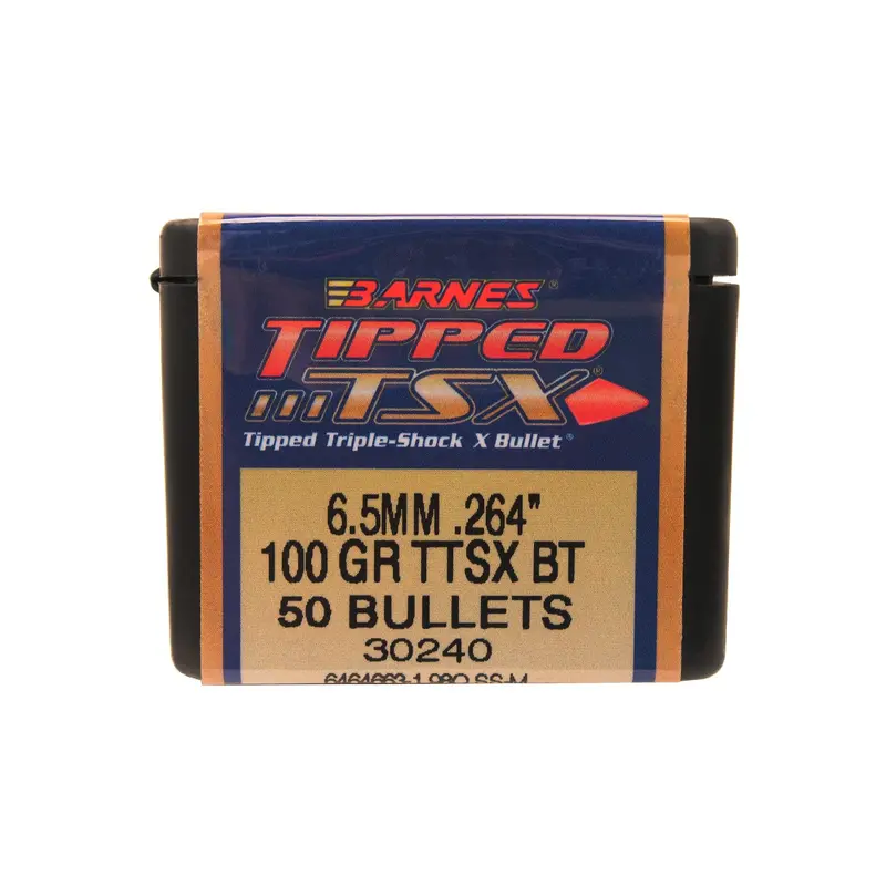 6.5Mm .264 Caliber Tipped Triple-Shock X Bullets — 100-Grain Lead-Free Spitzer Boat Tail, Pack Of 50 1