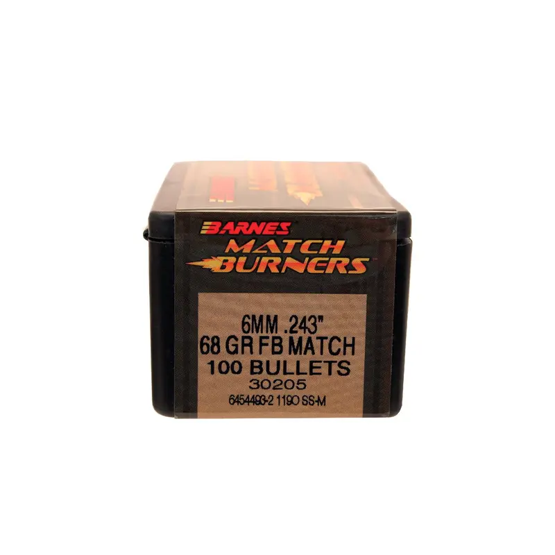 6Mm (243 Win) Match Burner Bullets — 68 Grain Flat Base, Pack Of 100 1