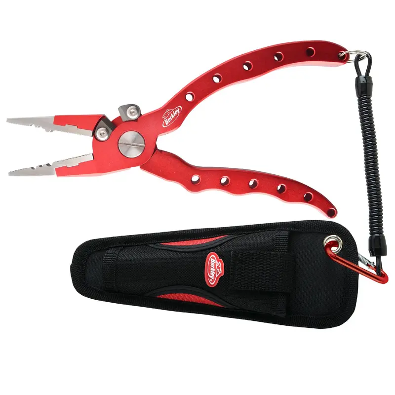 7-Inch Aluminum Fishing Pliers With Tether And Protective Sheath – Red 1