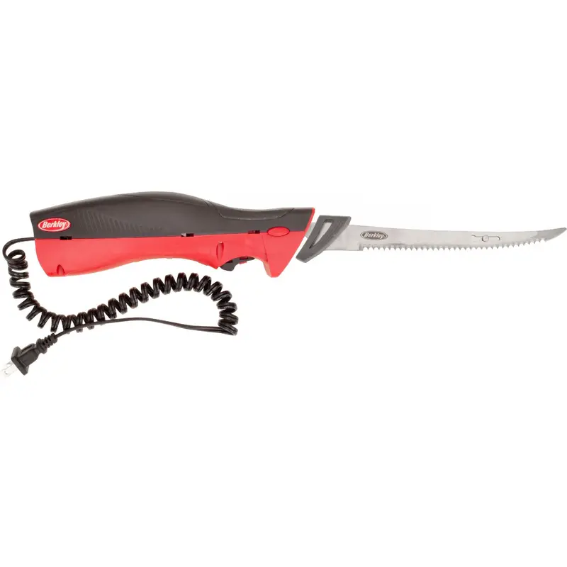 8-Inch Electric Fillet Knife – 110-Volt, Includes Protective Case, Red/Black Design 1