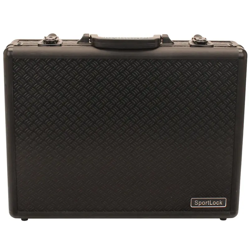Alumalock Quad Compartment Handgun Case – Sleek Black Design 1