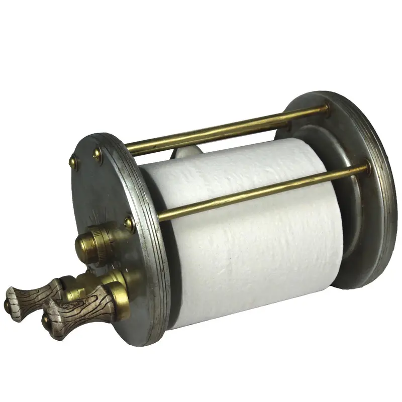 Antiqued Baitcast Reel Toilet Paper Holder 1