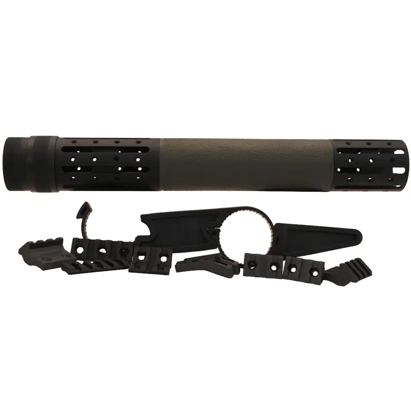 Ar-15 Extended Free-Float Forend – Olive Drab Green W/ Om Rubber Grip & Accessory Rails 1