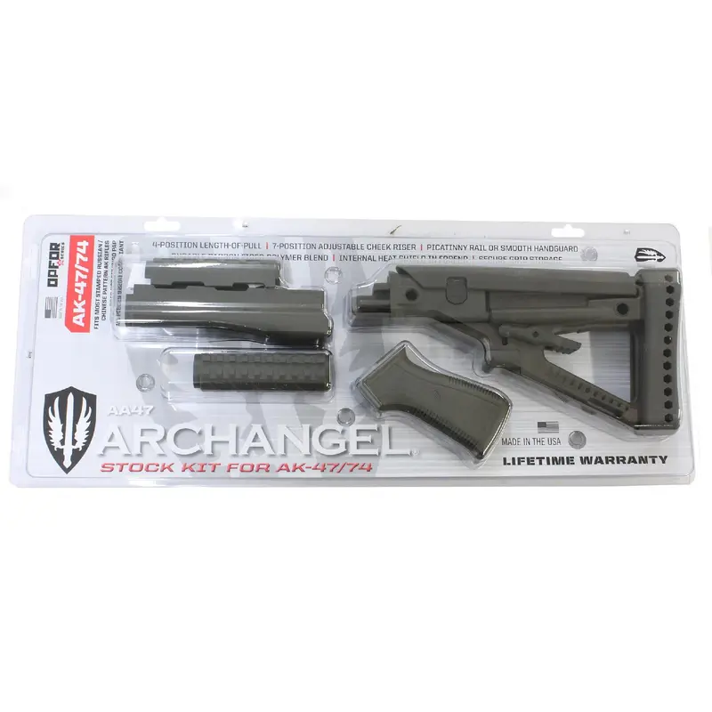 Archangel Op Ak-47/Akm Rifle Stock Kit – Olive Drab Polymer Complete Set 1