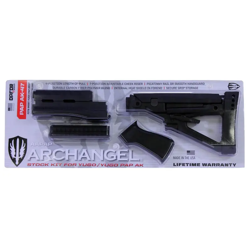 Archangel Op Replacement Stock For Yugo Pap Ak Rifles – Black Polymer 1