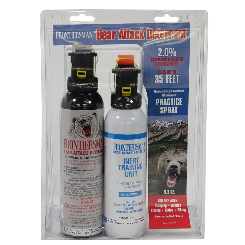 Bear Spray Combo Pack – 9.2 Oz Main Can + 7.9 Oz Practice Can 1