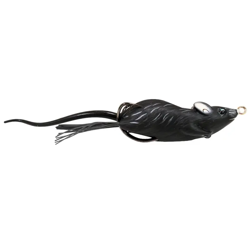 Black-Black Field Mouse Hollow Body Topwater Lure – 2.75-Inch Freshwater Soft Plastic With 2/0 Hook 1