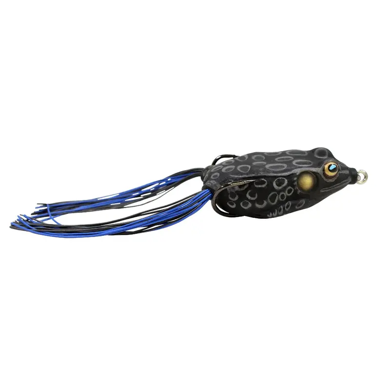 Black-Black Frog Hollow Body Topwater Lure – 2.625-Inch Freshwater Soft Plastic With #2–0 Hook 1