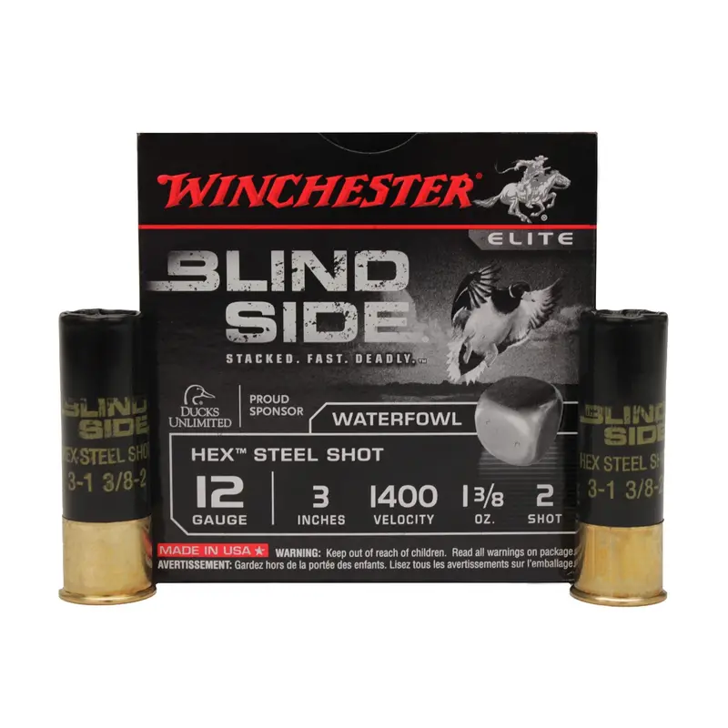 Blind Side Steel Shotshells – 12 Gauge, 3", 1⅜ Oz, #2 Steel, 25-Pack 1