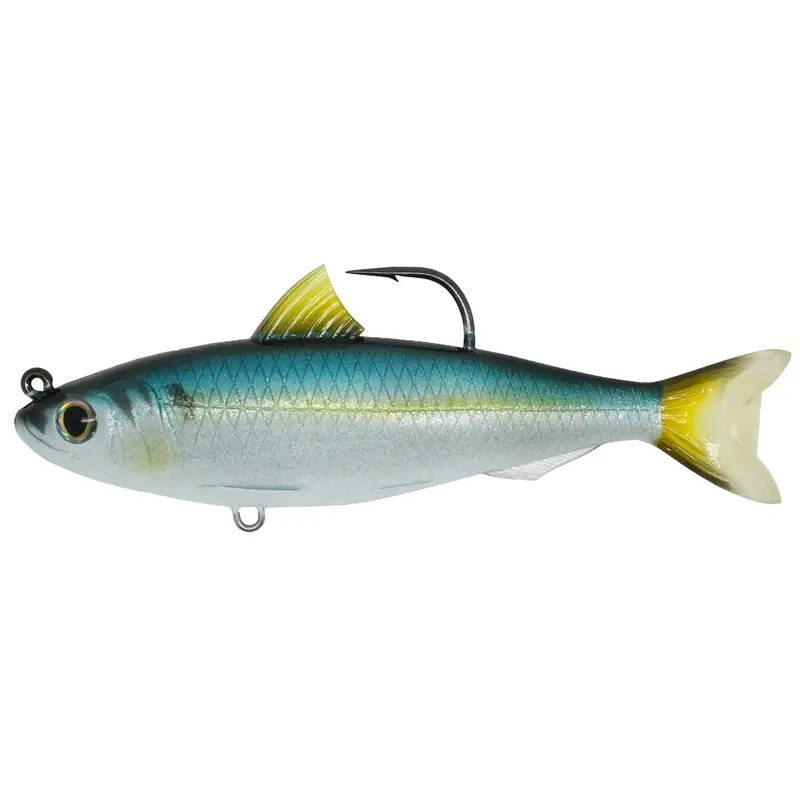 Blue-Black Jointed Blueback Herring Bait – 6.5-Inch Saltwater Swimbait With 11/0 Hook, Medium-Slow Sink Rate 1