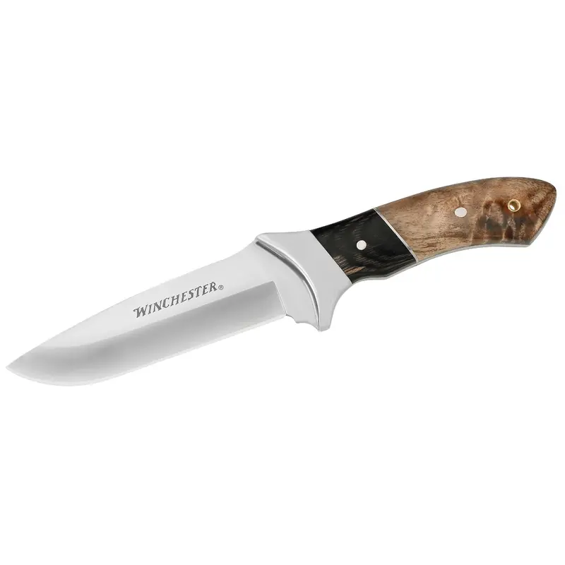 Burl Wood Large Fixed-Blade Hunting Knife – Drop Point Design 1