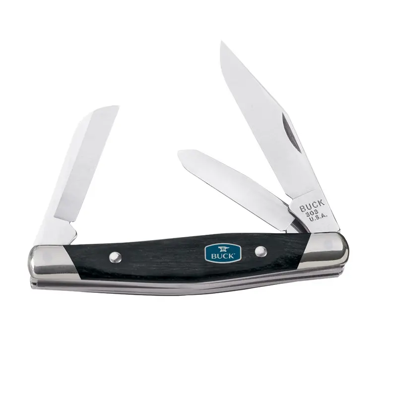 Cadet Pocket Knife Set: 2.5" Clip Point, Sheepsfoot & Spey Blades In Black Valox Handle (Boxed) 1