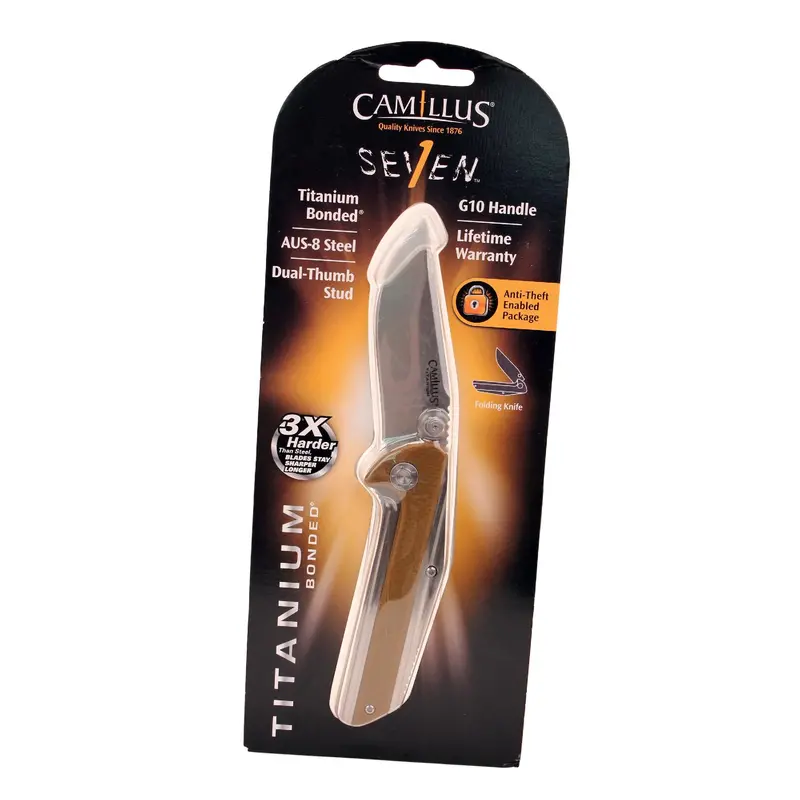 Camillus Sevens 7-Inch Fixed-Blade Knife With Titanium-Bonded Coyote Brown Coating 1