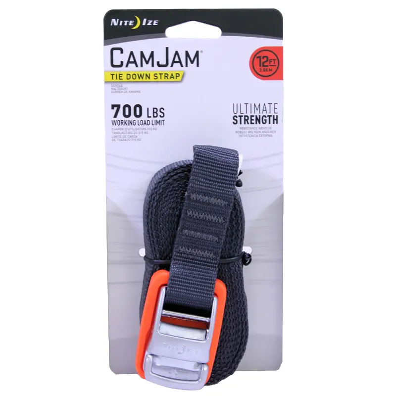 Camjam Ratchet Tie-Down Strap – 12 Ft Length, Heavy-Duty Polyester 1