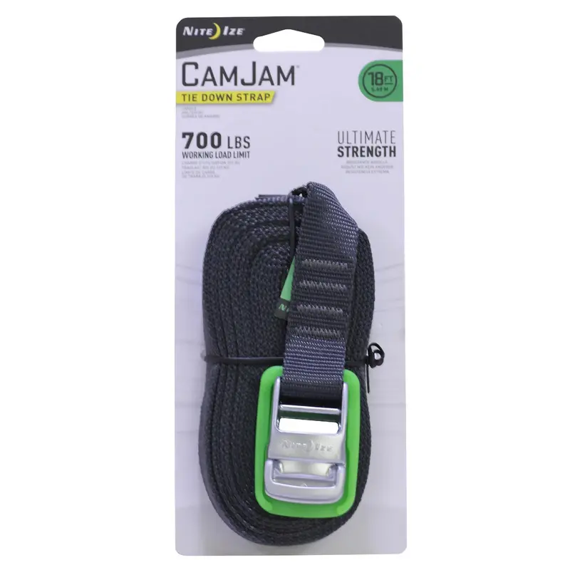 Camjam Ratchet Tie Down Strap – 18 Ft Length, High-Tensile Webbing 1