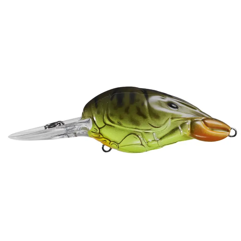 Chartreuse Root Beer Crawfish Crankbait – 2" Freshwater Lure, #6 Hook, 6–8 Ft Depth Range 1