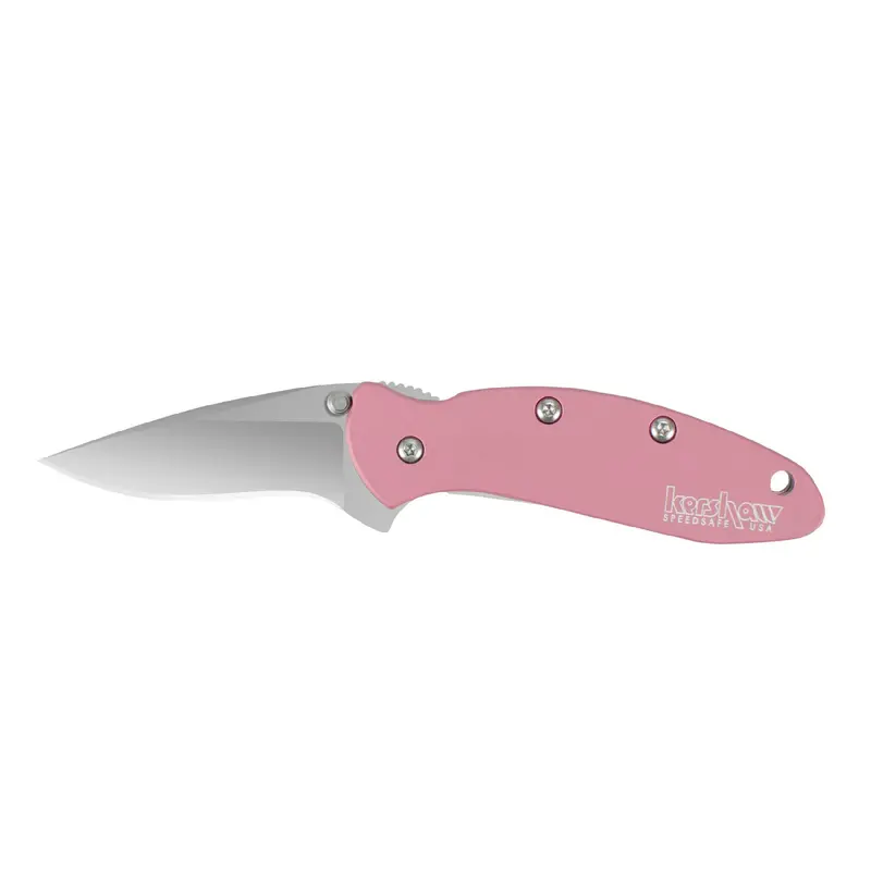 Chive Pocket Knife – Aluminum Handle, Vibrant Pink Anodized Finish 1