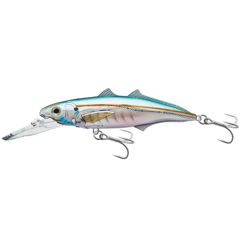 Cigar Minnow Jerk Bait – Saltwater Lure, 6" With #2-0 Hooks, Pearl-Aqua Finish (Dives 15–20 Ft) 1