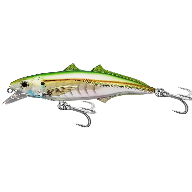 Cigar Minnow Jerkbait – Saltwater-Ready, 6-Inch Size, Pearl-Green Finish, #2/0 Hook 1