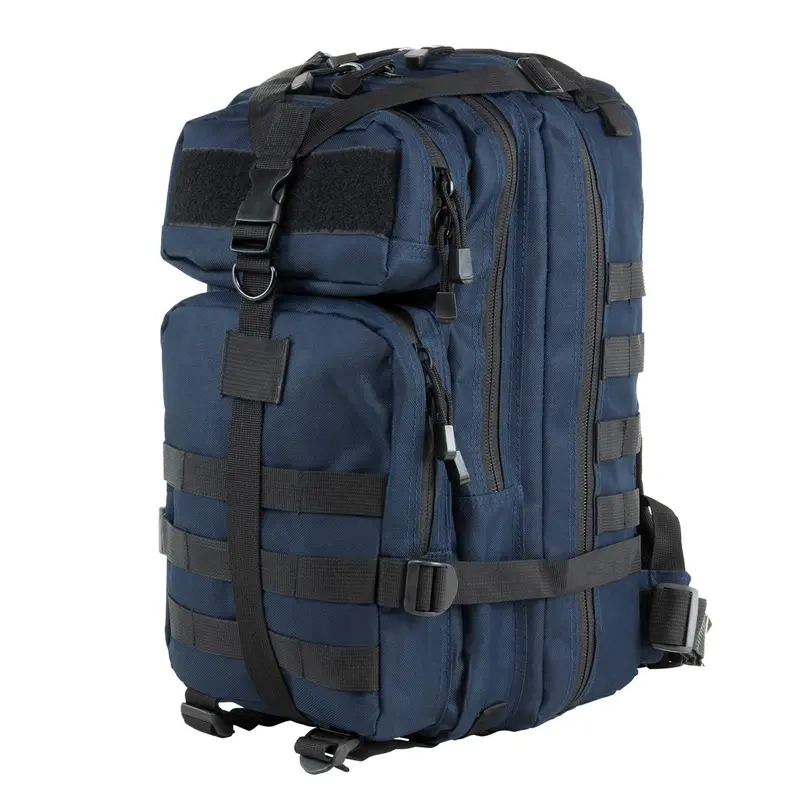 Compact Blue Backpack With Black Trim 1