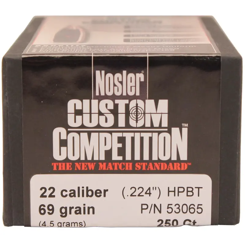Custom .22 Caliber Competition Rounds – 69-Grain Hpbt (250-Round Box) 1