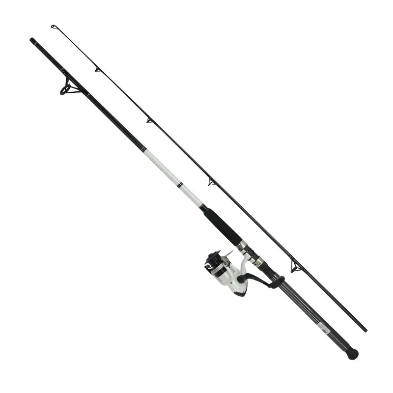 D-Wave Saltwater Spinning Combo – 8' Two-Piece Fiberglass Rod, Medium Power, Single-Bearing 1