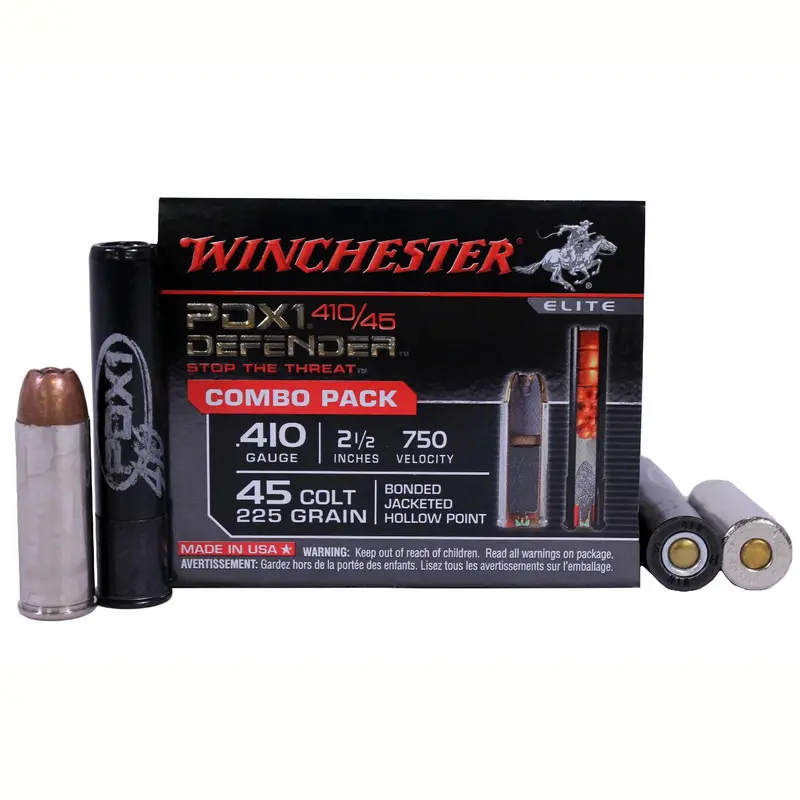 Defender Combo Pack: .410 Bore & .45 Long Colt Personal Defense Shotshells, 20 Rounds 1
