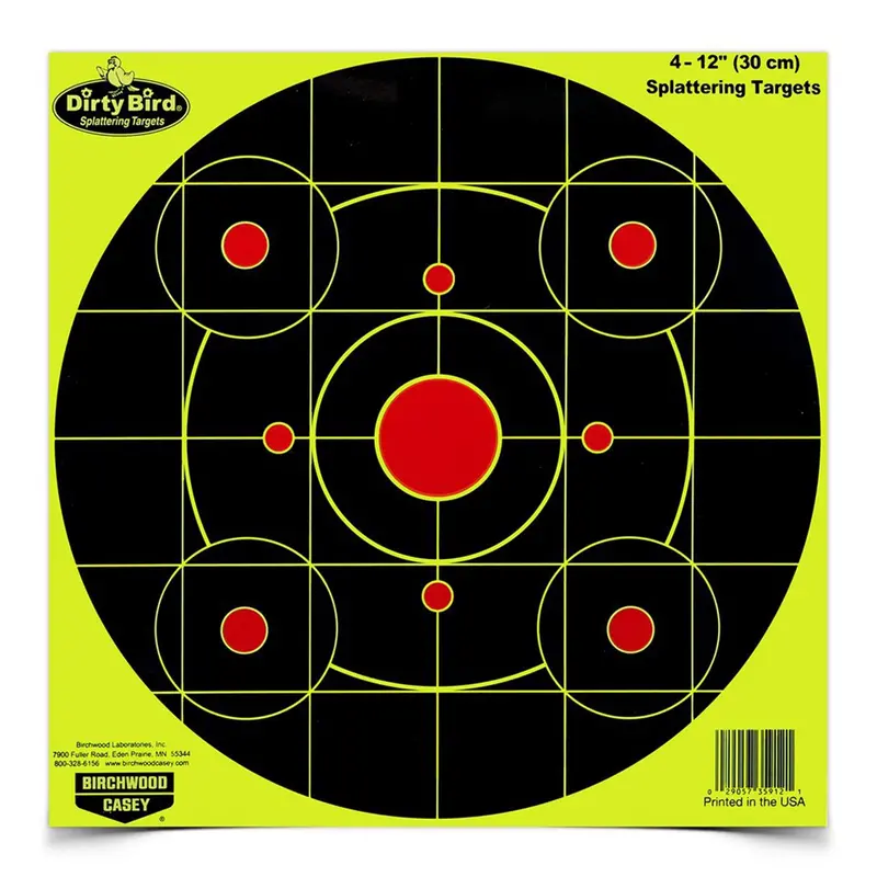 Dirty Bird Chartreuse Bull’S-Eye Target – 12" Diameter, Pack Of 4 1