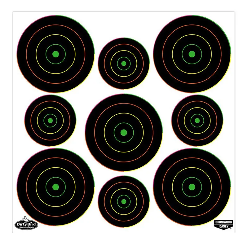 Dirty Bird Multi-Color Shooting Targets – 2" & 3" Sizes (20-Pack) 1