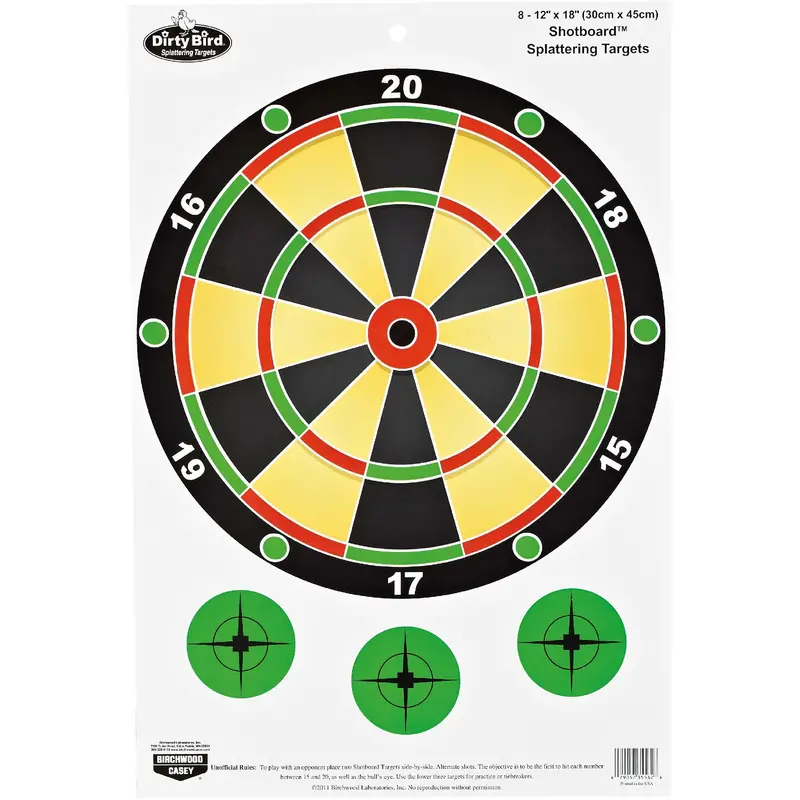 Dirty Bird Shortboard Target – 12" X 18", High-Visibility Design 1