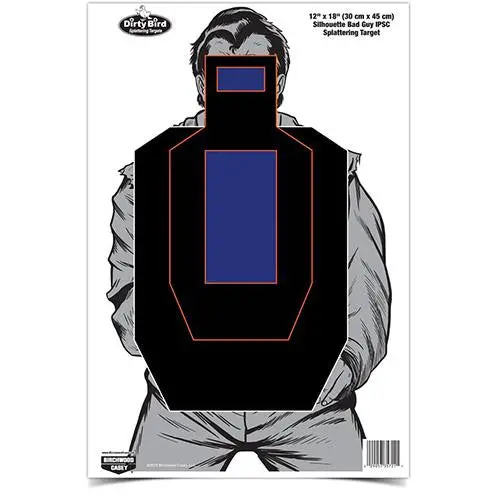 Dirty Bird Silhouette Target – 12" × 18" Ipsc-Style 'Bad Guy' Shooting Target (Pack Of 8) 1