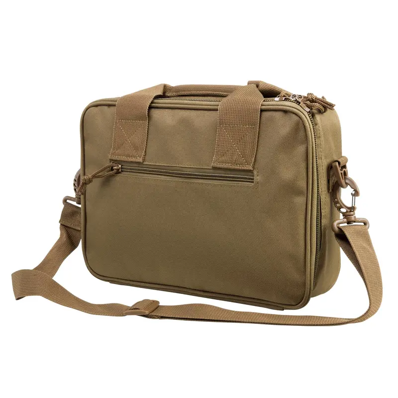 Double-Pistol Range Carry Bag – Tactical Tan, Padded Compartment Design 1